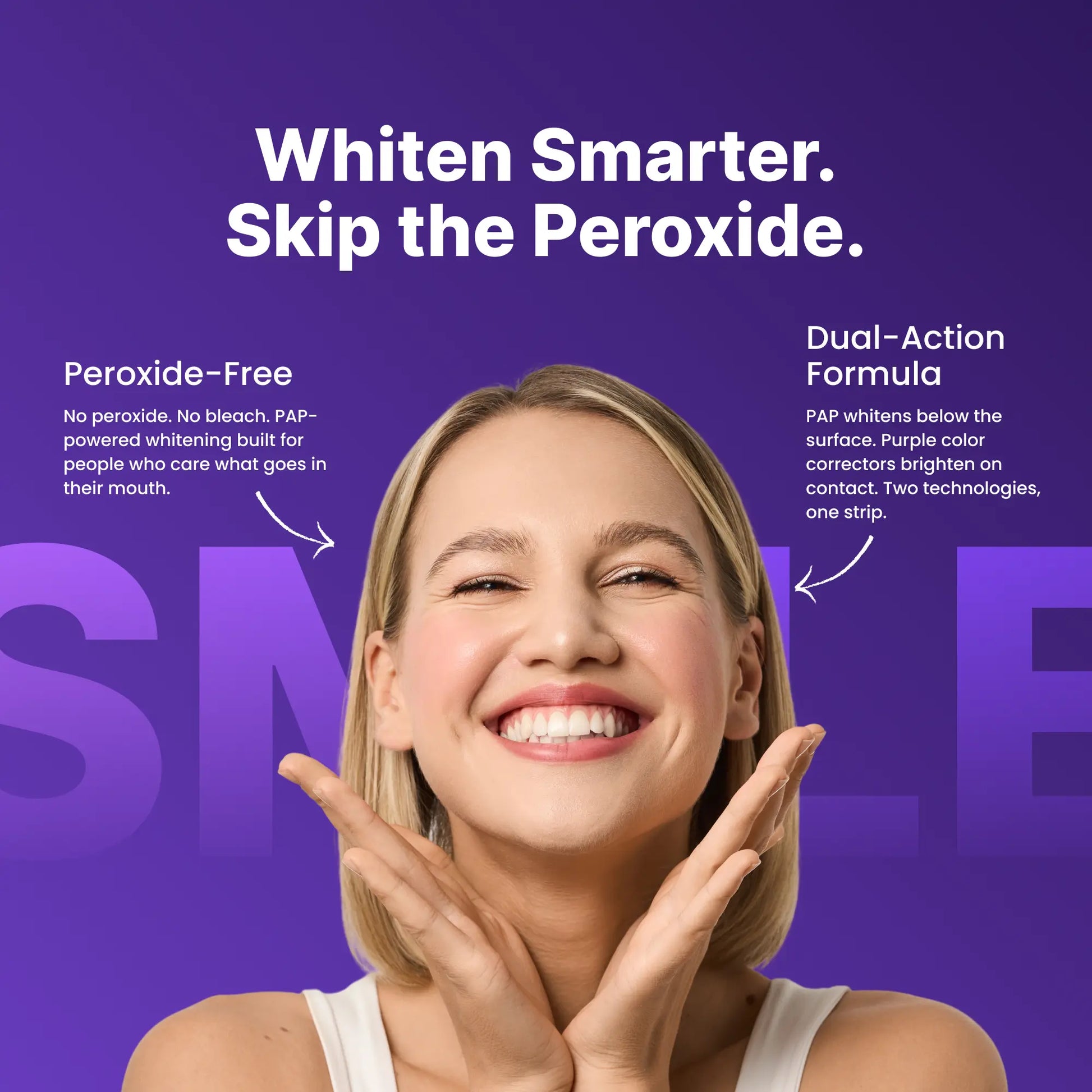 Transform Your Smile with DRDENT Enamel-Safe Purple Teeth Whitening Strips - 7/21 Sessions of Non-Sensitive, Peroxide-Free Brilliance