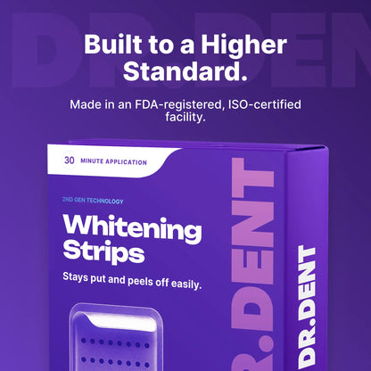Transform Your Smile with DRDENT Enamel-Safe Purple Teeth Whitening Strips - 7/21 Sessions of Non-Sensitive, Peroxide-Free Brilliance